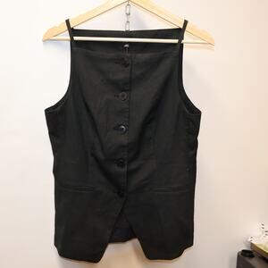 NWT Madewell Square Neck Vest in Drapey Twill High Neckline Size S